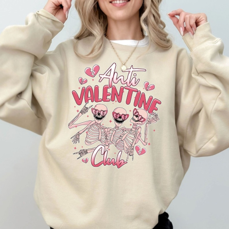 Anti Valentine Club Sweatshirt, Funny Valentines Shirt1