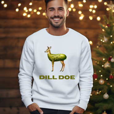 Dill Doe Graphic Crewneck Sweatshirt, Pickle Sweatshirt